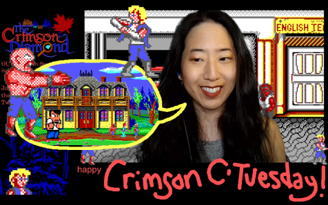 My stream VOD thumbnail of me and some art I'm making in the background