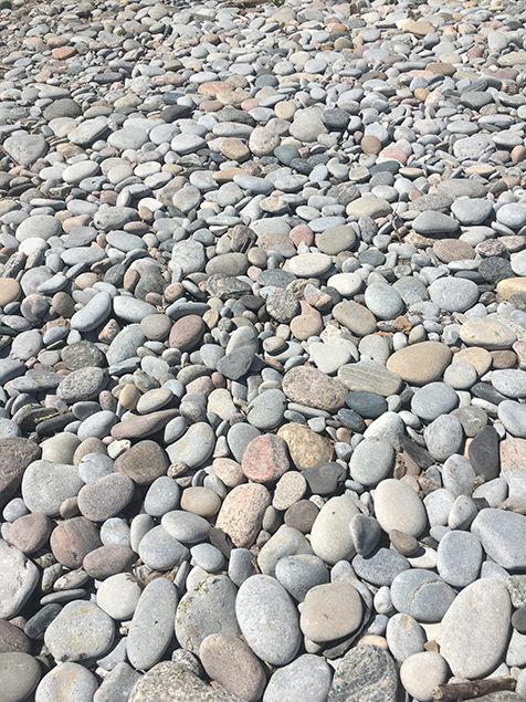 Stones on lake shore