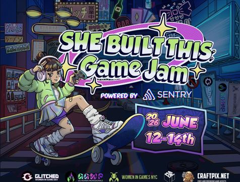 She Built This Game Jam Event promo art