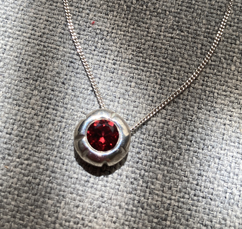 Thumbprint cookie charm in silver
