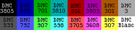 EGA DMC thread colour numbers