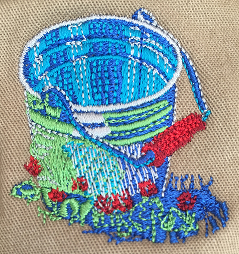Embroidered bucket