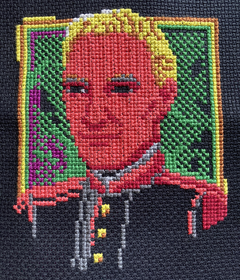 Ranger Murdoch cross-stitch progress