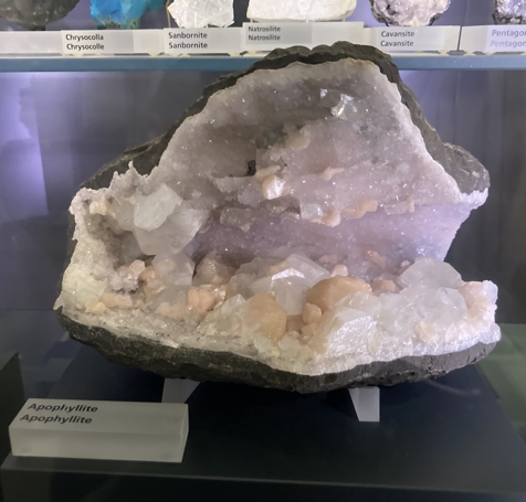 Apophyllite specimen at the Royal Ontario Museum