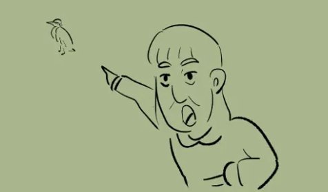The Crimson Diamond fan art by Wilcoweb. Kimi pointing at a bird and yelling excitedly about it