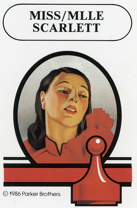 Miss Scarlett card from the 1986 Parker Brothers version