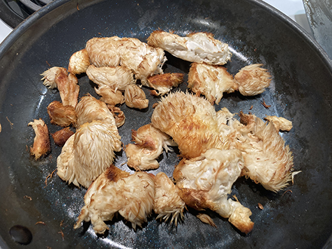 Lion's Mane mushroom cooking