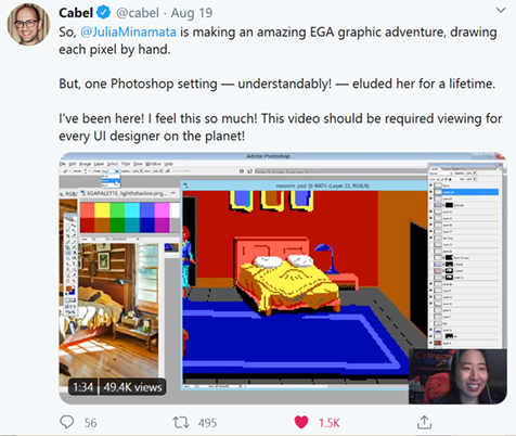 Link to video clip of my Photoshop revelation on Twitter